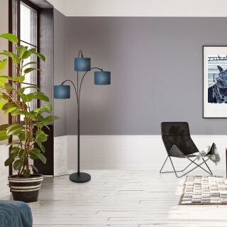 Steinhauer Bogenleuchte Sparkled Light 3-flammig schwarz verschiedene Variationen schwarz-gold (Leinen)