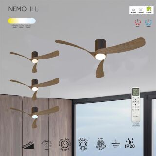 Mantra Nemo II L Deckenventilator LED schwarz-holz