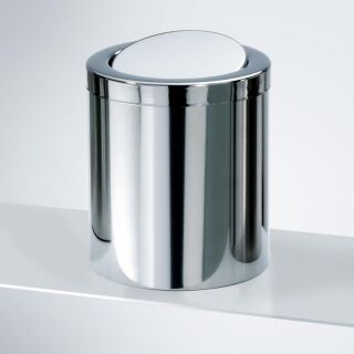 Decor Walther DW 1240 Tischpapierkorb mit Schwingdeckel Edelstahl poliert
