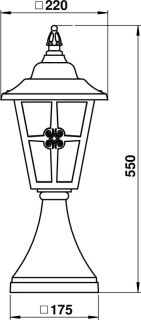 Albert Sockelleuchte schwarz-silber Typ 0532