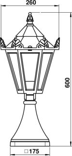 Albert Sockelleuchte schwarz-silber Typ 0533