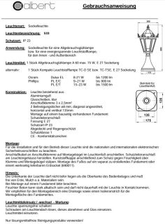 Albert Sockelleuchte schwarz-silber Typ 0533