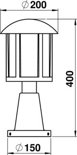 Albert Sockelleuchte schwarz-silber Typ 0542