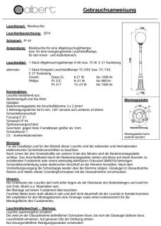 Albert Wegeleuchte schwarz-silber Typ 2014