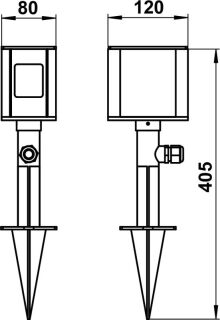 schwarzer Steckdosenspieß 2-fach