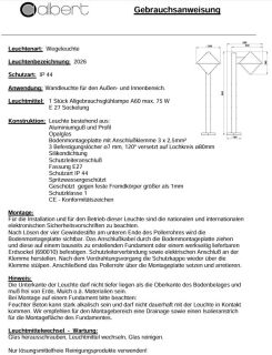 Albert Wegeleuchte weiß Typ 2026