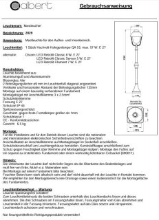 Albert Wegeleuchte weiß Typ 2029