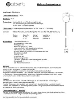 Albert Mastleuchte weiß Typ 2054