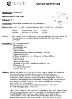 Albert Dreh- und Schwenkstrahler weiß Typ 2138