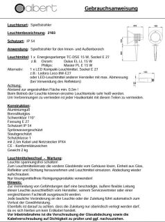 Albert Spießstrahler weiß Typ 2183