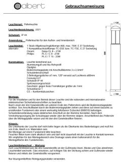 Albert Pollerleuchte weiß Typ 2221