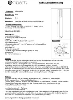 Albert Pollerleuchte weiß Typ 2266