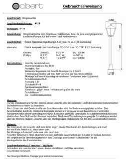 Albert Wegeleuchte weiß Typ 4129