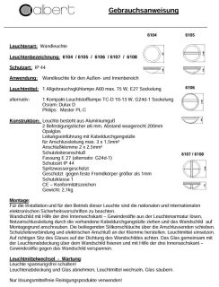 Albert Außenwandleuchte weiß Typ 6105
