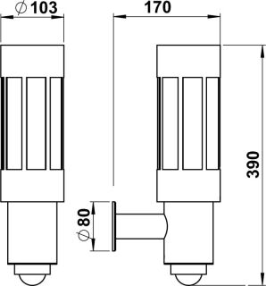 Albert Wandleuchte mit Bewegungsmelder Edelstahl Typ 0241