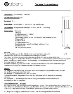 Albert Sockelleuchte Edelstahl Typ 0505