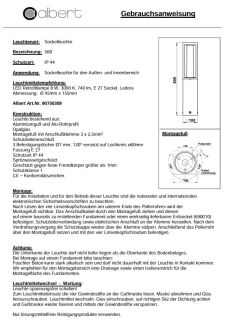Albert Sockelleuchte silber Typ 0508