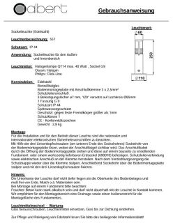 Albert Sockelleuchte Edelstahl Typ 0557