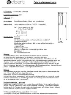 Albert Sockelleuchte Edelstahl Typ 0559