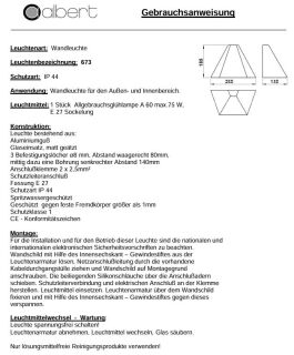 Albert Wandleuchte silber Typ 0673