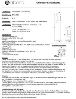 Albert Pollerleuchte silber Typ 2015