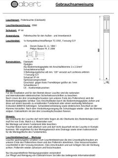 Albert Pollerleuchte Edelstahl Typ 2068