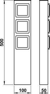 Albert 3-fach Steckdosensäule aus Edelstahl Typ 2107l