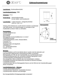 Albert Deckenaufbaustrahler silber Typ 2130
