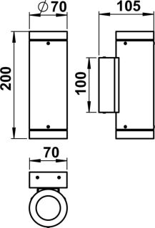 Albert Wandstrahler 2 seitig silber Typ 2198