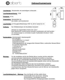 Albert Wandstrahler 2 seitig silber Typ 2198