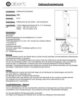 Albert Pollerleuchte Edelstahl Typ 2261