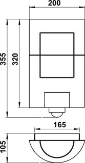Albert Wandleuchte mit Bewegungsmelder Edelstahl Typ 6140