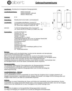 Albert Wandleuchte mit Bewegungsmelder schwarz 660320